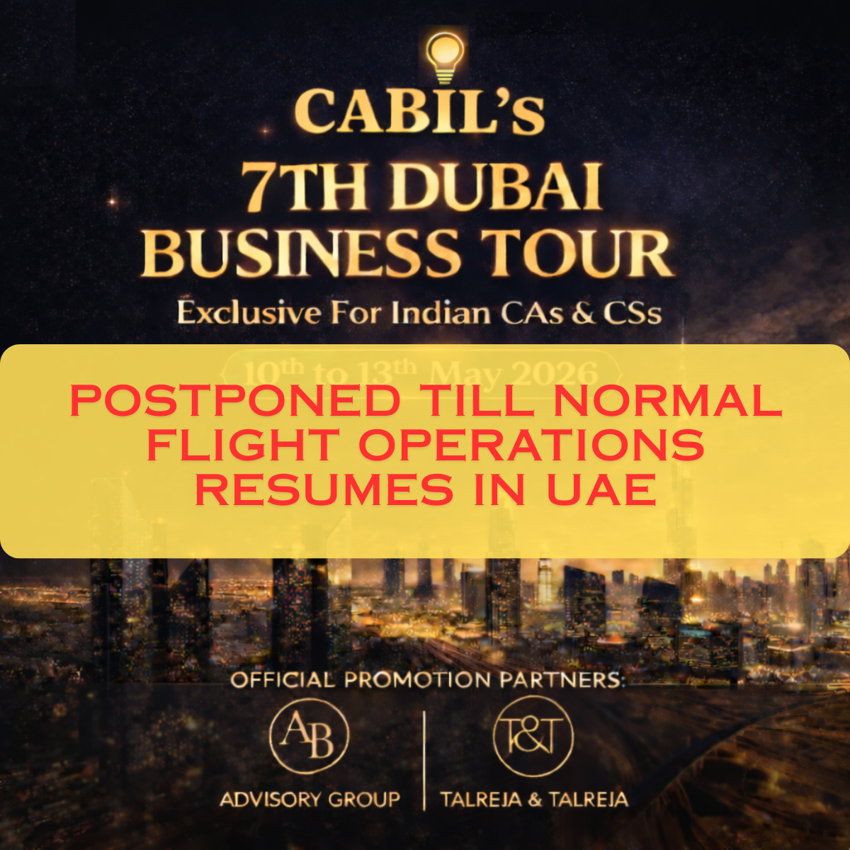 7th Dubai Business Tour for CAs & CSs - May 2026